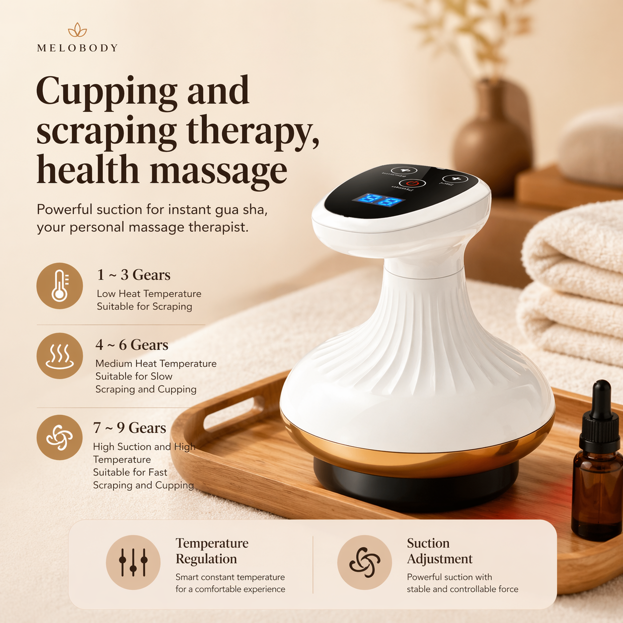 MeloBody™ 9-Speed Anti-Cellulite Body Massager with Red & Blue Light Therapy